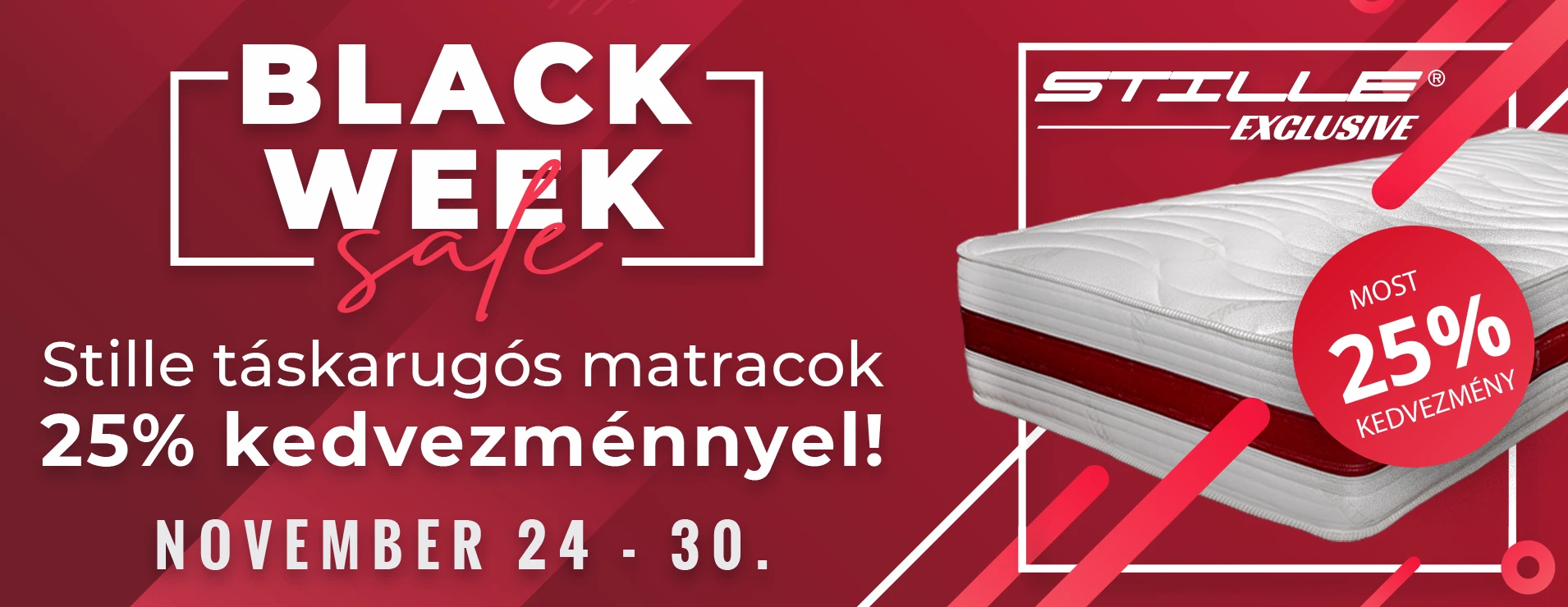 Matrac Ász Black Week 2025 Stille táskarugós matracok