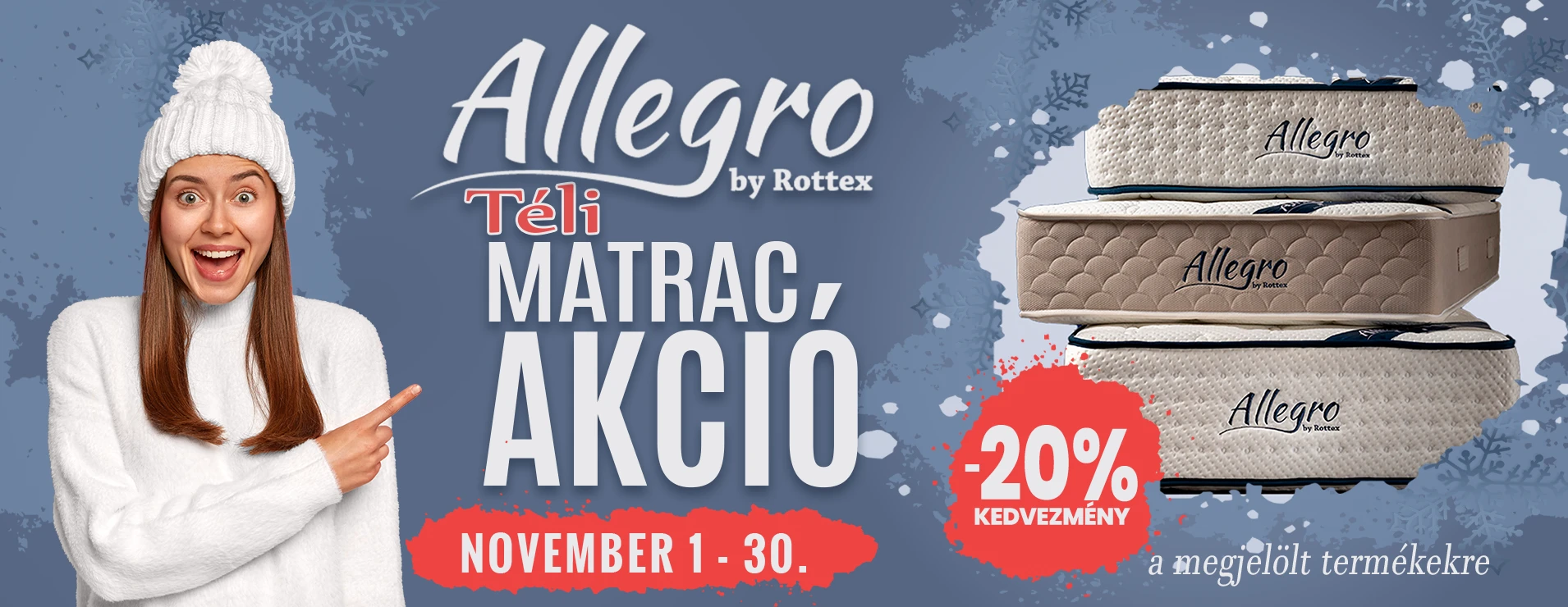 Allegro táskarugós matrac akció - 20% kedvezmény