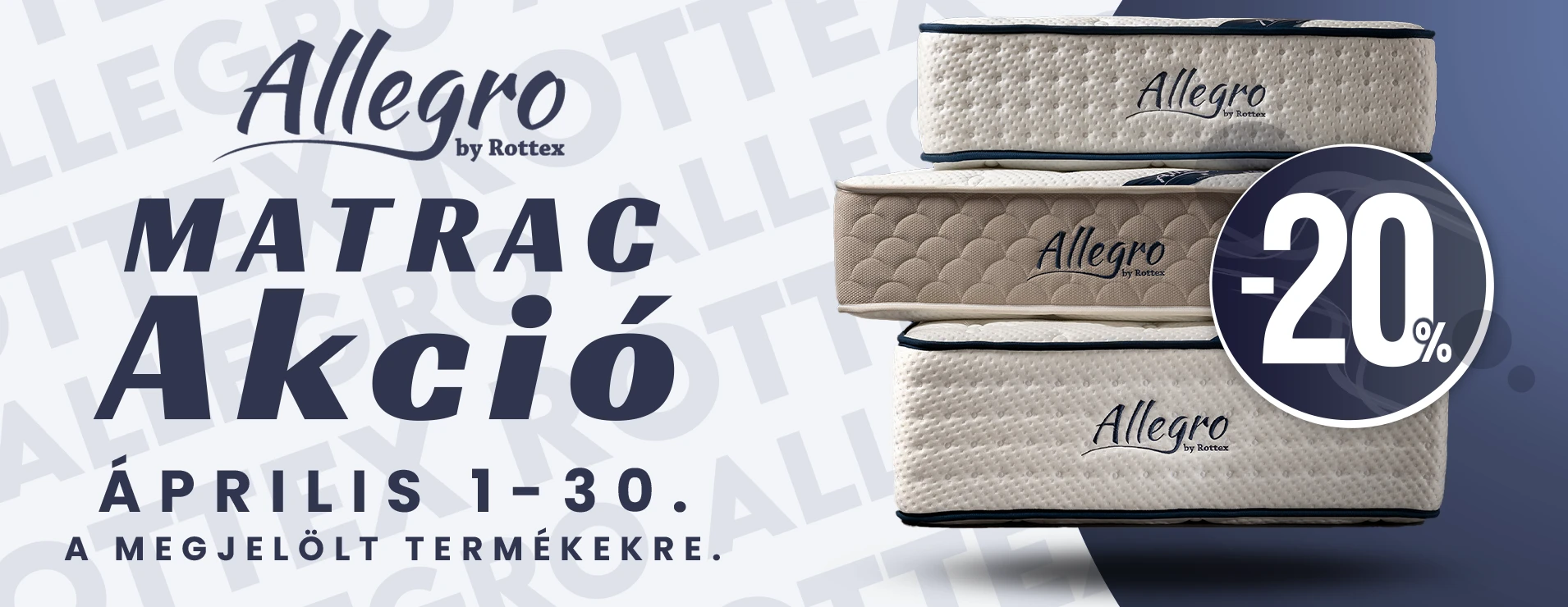 Allegro táskarugós matrac akció - 20% kedvezmény