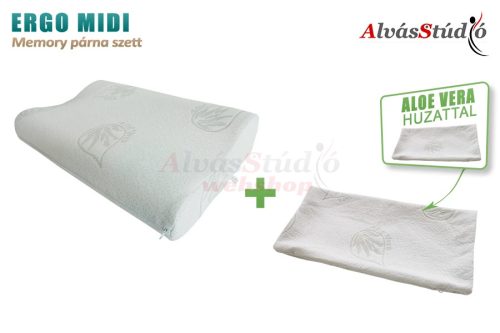 AlvásStúdió Ergo Midi memory párna szett - Aloe Vera huzattal