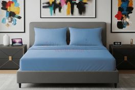 Alvásstúdió Jersey gumis lepedő Blau 90-100x200 cm