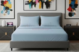 Alvásstúdió Jersey gumis lepedő Hellblau 90-100x200 cm