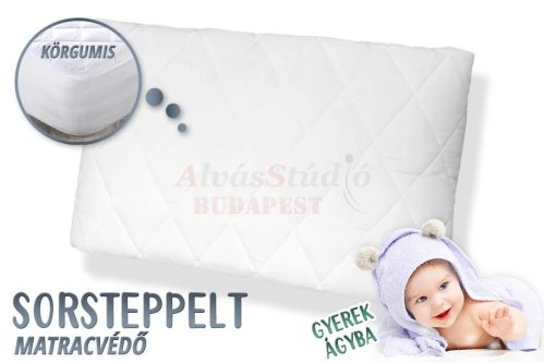 AlvásStúdió sorsteppelt gyerek matracvédő (körgumis) 60x120 