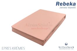   Billerbeck Rebeka Jersey gumis lepedő Epres krémes 90-100x200 cm