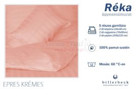   Billerbeck Réka 5 részes pamut-szatén ágyneműhuzat - Epres krémes