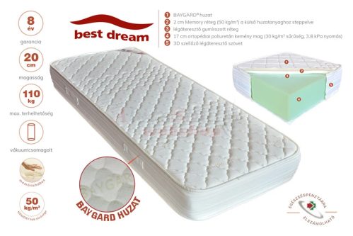 Best Dream Memory Comfort matrac 200x220 cm - ajándék memory párnával