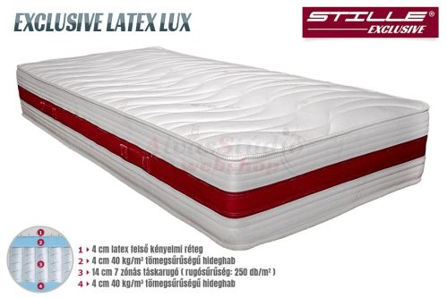 Stille Exclusive Latex Lux 7 zónás zsákrugós matrac 80x200