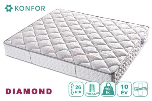 Konfor Diamond nagy teherbírású, kemény bonellrugós matrac 80x200 