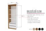 Manhattan 3 polcos, 2 fiókos baloldali gardróbszekrény elem (60 cm)