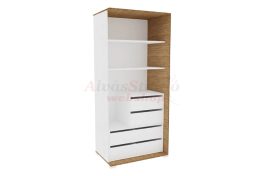   Manhattan 2 polcos,  2+2 fiókos jobboldali gardróbszekrény elem (90 cm)