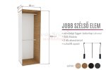 Manhattan akasztós jobboldali gardróbszekrény elem (60 cm)