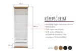 Manhattan 3 polcos, 2 fiókos középső gardróbszekrény elem (60 cm)