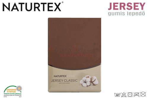 Naturtex csokibarna Jersey gumis lepedő 80-100x200 cm