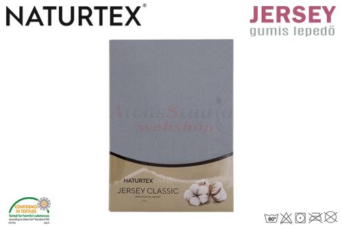 Naturtex grafit szürke Jersey gumis lepedő 80-100x200 cm