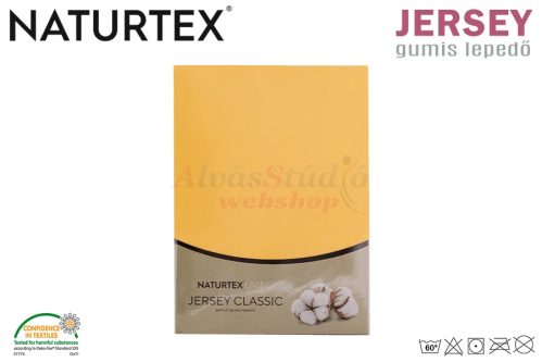 Naturtex kukoricasárga Jersey gumis lepedő 80-100x200 cm