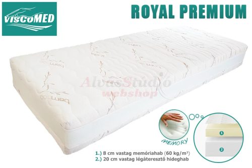 ViscoMed Royal Premium memory matrac 140x200 steppelt aloevera